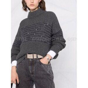 Brunello Cucinelli Sweater top  Cashmere blend  Pullover Jumper Sequin s…